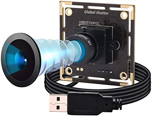 ELP カメラ グローバルシャッター USB ウェブカメラ/1MP 高速60FPS モノクロ USB Webカメラ/超小型 USBカメラモジュール/HD 720P ミニカ