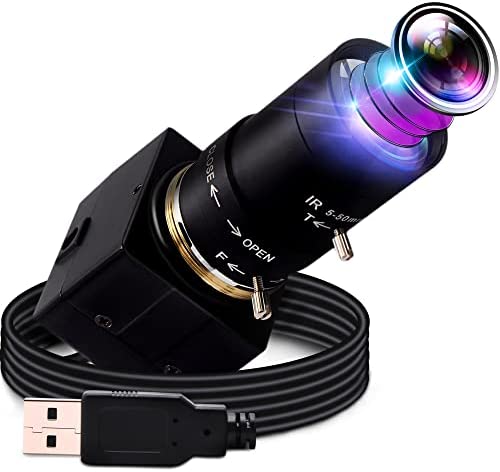ELP 光学ズームWebカメラ 200万画素 低照度 ウェブカメラ 2.8-12mm可変焦点レンズ Web会議用カメラUVC PC H.264 Sony IMX323センサー 0.0