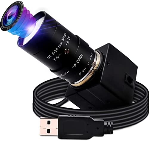 ELP 光学10倍ズーム Webカメラ 200万画素 低照度 ウェブカメラ 5-50mm 可変焦点レンズ Web会議用 カメラ H.264 ガンカメラ Sony IMX323望