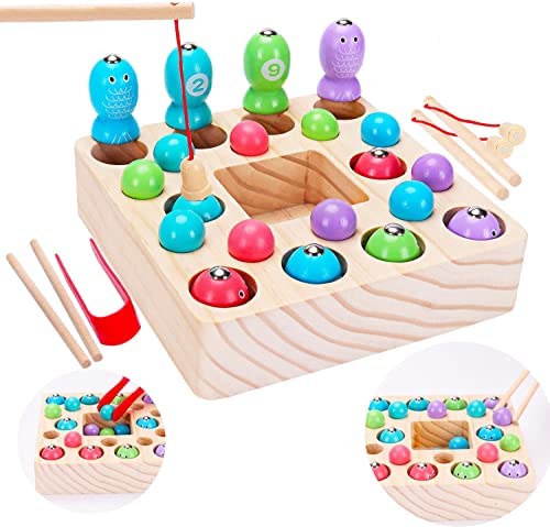 さかなつり おもちゃ 木のおもちゃ 魚釣りゲーム Bacolos モンテッソーリ 知育玩具 女の子 男の子 おもちゃ 磁石 木製玩具 マグネット 誕