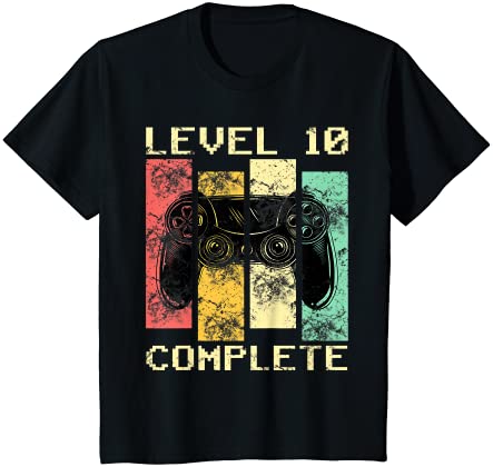 キッズ レベル10コンプリート10歳誕生日プレゼントゲーマー Tシャツ
