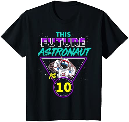 キッズ 宇宙10歳10歳の誕生日宇宙船惑星 Tシャツ