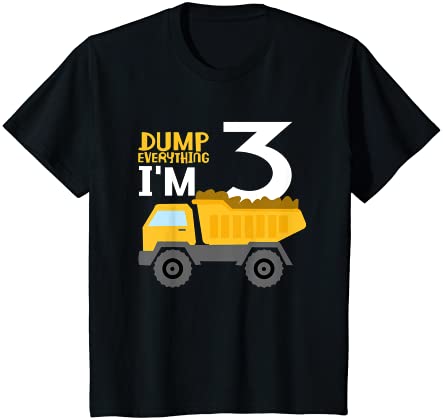 キッズ Kids 3rd Birthday Dumpster Truck Dump Everything I'm 3 Tシャツ