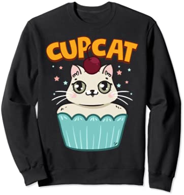 Kids Cartoon Kawaii Manga Anime Cat Cupcake Kitty Cupcat トレーナー