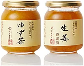 [近藤養蜂場] 国産 ゆずのセット ゆず茶 & 生姜蜂蜜漬 2本セット