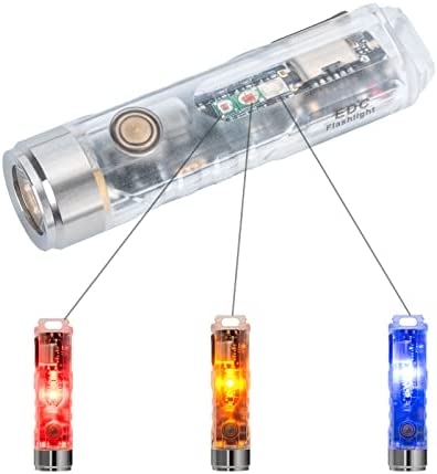 新 3rd RovyVon Aurora A8 LED キーホルダー懐中電灯、650ルーメン 超高輝度をもってEDCポケットサイズ、USB-C充電式、10モード、ギフト