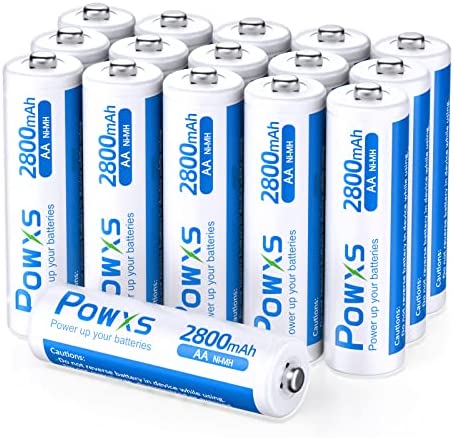 POWXS 単三電池 充電式 ニッケル水素電池 2800mAh 約1500回使用可能 ケース付き16本入り 液漏れ防止 充電池単3 電池充電 単3形 単三充電