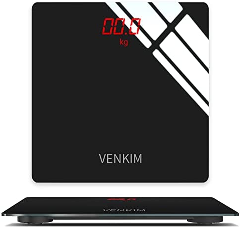 VENKIM 体重計 デジタル 電子スケール ヘルスメーター 乗るだけ 自動電源ON/OFF バックライト付 高精度ボディースケール コンパクト 軽量