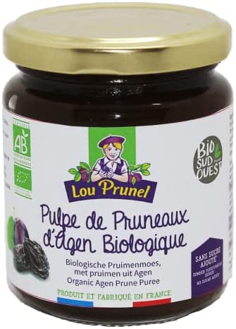 「ル プルネル オーガニック プルーン ピュレ 225g」 100%フランス アジャン産プルーンを使用した有機プルーンピュレ PGI(地理的表示保護