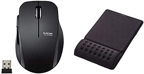 【セット買い】エレコム マウス ワイヤレス (レシーバー付属) Mサイズ 5ボタン (戻る・進むボタン搭載) 静音 ブラック M-FBL01DBXSBK &