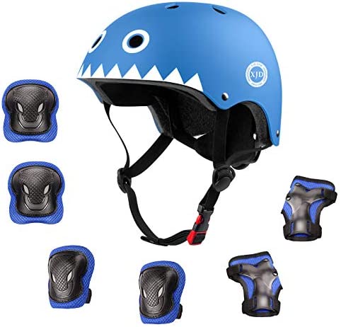 XJD ヘルメット こども用 キッズプロテクターセット CPSC安全規格+ ASTM安全規格 調節可能 軽量 高剛性 通気性 スケボー サイクリング 保
