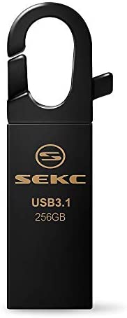 【】SEKC USBメモリ 256G 高速 USB 3.1対応(Type-A Gen 1) 最大読出速度180MB/s、シルバーフック ブラック フラッシュドライブ SDM32256G