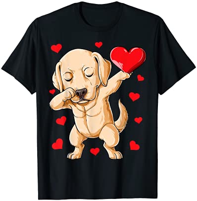 Dabbing Labrador Heart Valentines Day Gifts Boys Kids Dog Tシャツ