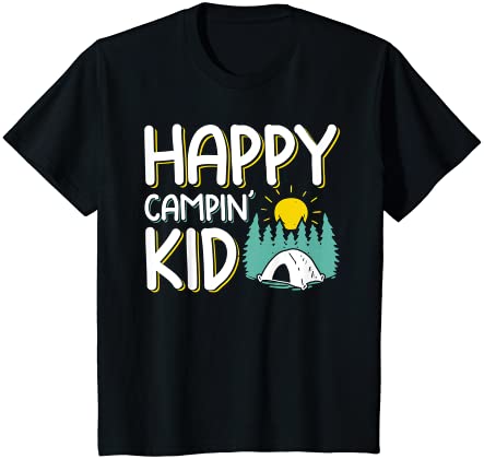 キッズ 女の子と男の子のためのキャンプシャツハッピーキャンプキッドキャンプ Tシャツ