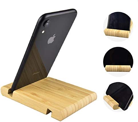 Hion スマホスタンド スマホホルダー 卓上 タブレット キンドル スタンド スマホ ファン 携帯電話共通 木製 サイズが二つあり コンパクト