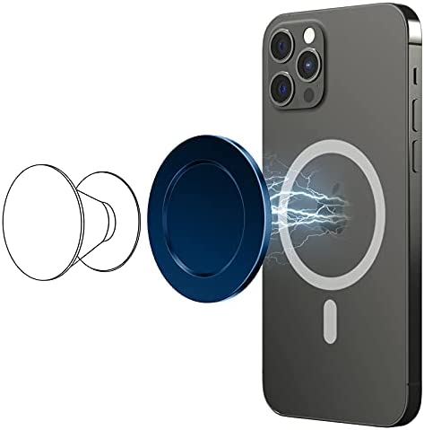 アップル ブルー色 enGMOLPHY iPhone 12/13 /14シリーズ対応マグセーフ対応金属プレート, マグネット吸盤, スマホグリップ/フィンガーリ