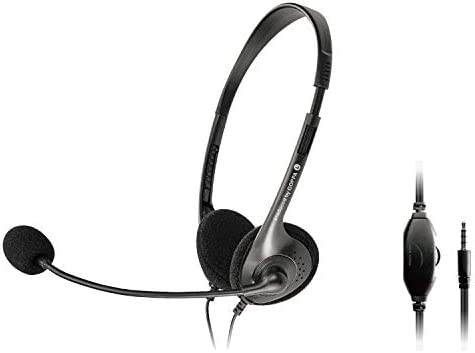 GOPPA ゴッパ ヘッドセット オーバーヘッドタイプ 両耳 ステレオ 3.5mm 4極タイプ(4極→3極変換付き) GP-HS24/B