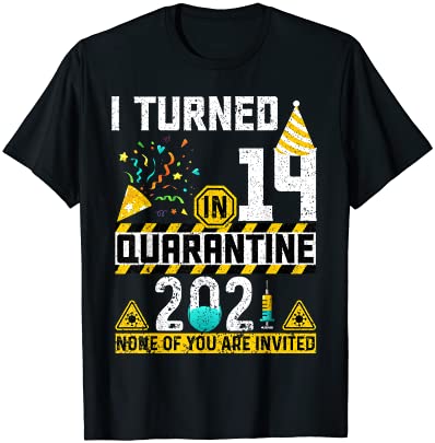 私は検疫2021で14歳になりました男の子のための14歳の誕生日のTシャツ Tシャツ