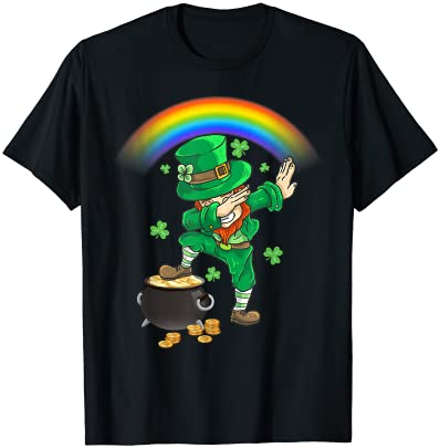 Dabbing Leprechaun St Patricks Day Shirt Dab Kids Boys Men Tシャツ