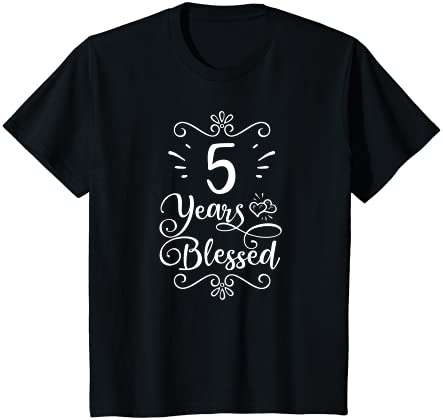キッズ 5歳の誕生日 5年 祝福 宗教 イエス 神 クリスチャン Tシャツ