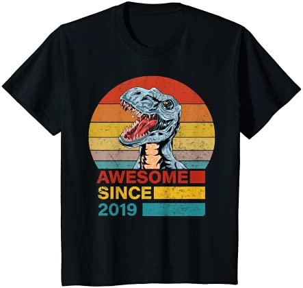 キッズ 2019年以来素晴らしい2番目の恐竜の誕生日プレゼント2歳 Tシャツ