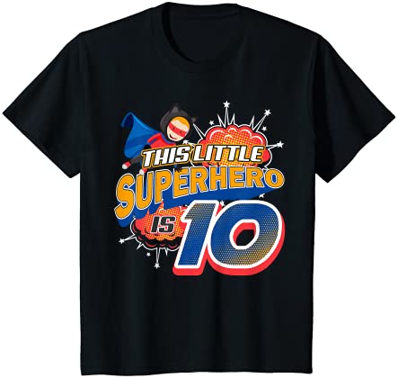 キッズ このリトルスーパーヒーローは10年ヒーロー10歳の誕生日です Tシャツ