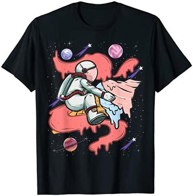 Astronaut Ice Cream Spaceship Kids Boys Girls Cool Cosmonaut Tシャツ