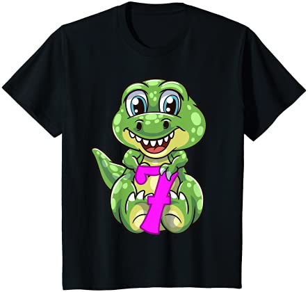 キッズ 7歳の誕生日シャツ かわいい ディノ 7歳の恐竜 Tシャツ