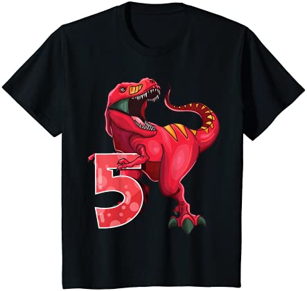 キッズ 5th Birthday Shirt Dino T Rex 5歳の恐竜 Tシャツ
