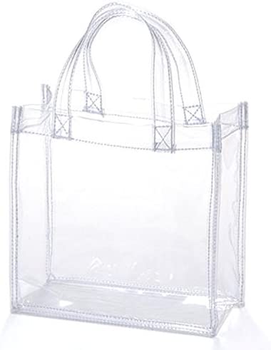 [伊高] ビニールバッグ エコバッグ 買い物バッグ 透明 丈夫 な トート クリア バッグ MCB S スクエア