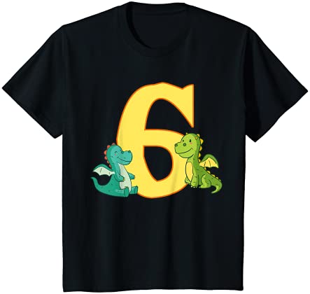 キッズ 六歳の誕生日ドラゴン6年男の子ドラゴン衣装 Tシャツ