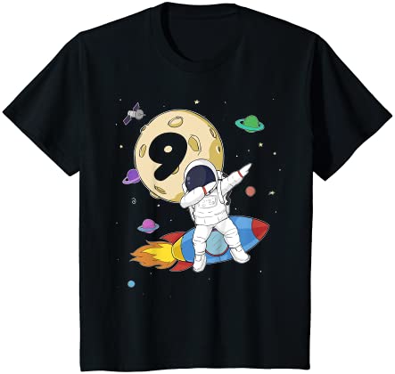 キッズ キッズ9歳の誕生日の男の子の宇宙飛行士スペース5番目のB-Day Tシャツ