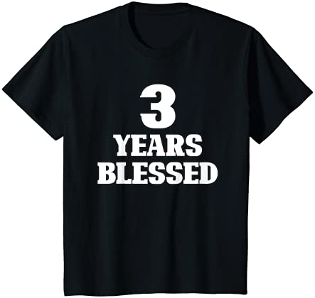 キッズ 3 Years Blessed 3rd Birthday Christian Religious Jesus God Tシャツ