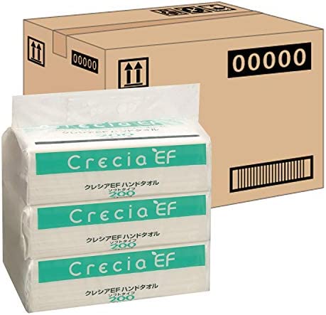 【ケース販売】 クレシア EFハンドタオル ソフトタイプ 2枚重ね 200組(400枚) x 30パック