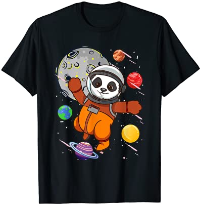 Astronaut Panda Shirt Kids Boys Girls Outer Space Planets Tシャツ