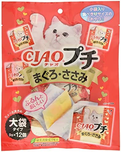 チャオ (CIAO) 猫用おやつ プチ まぐろ・ささみ 大袋タイプ 9g×12個