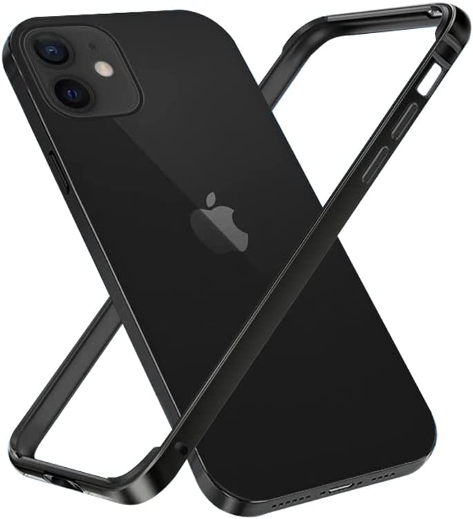 MQman iphone12mini アルミバンパー シリコン裏地 一体型 アイホンフレーム 薄型 レンズ保護デザイン シンプル メタルカバー (iPhone12mi