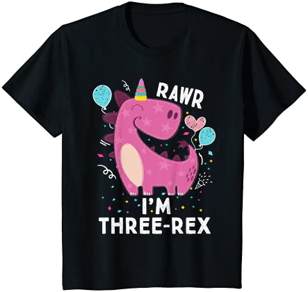キッズ Rawr I'm Three-Rex 3rd Birthday Gifts 3 Year Old Dinosaur Tシャツ
