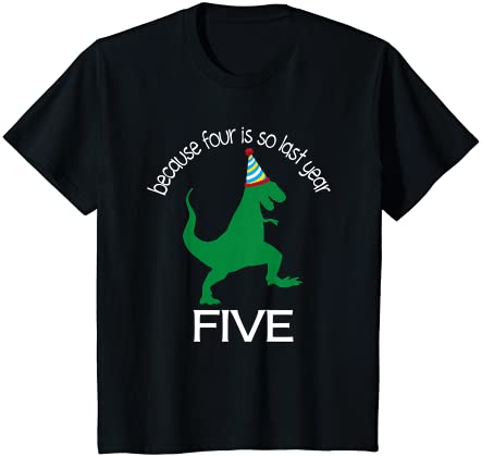 キッズ 恐竜5歳の誕生日シャツ 男の子、誕生日シャツ5 Tシャツ