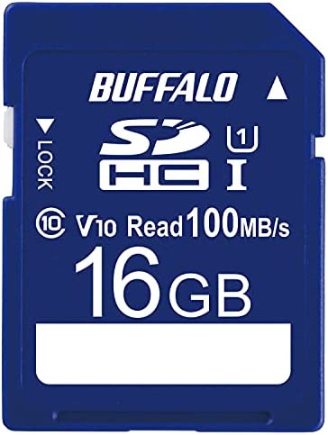 バッファロー SDカード 16GB 100MB/s UHS-1 スピードクラス1 VideoSpeedClass10 IPX7 Full HD データ復旧サービス対応 RSDC-016U11HA/N