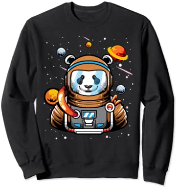 Astronaut Panda Bear Kids Outer Space Boys Girls Kid Planets トレーナー