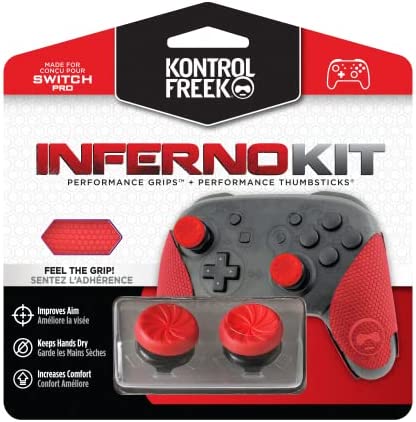 KontrolFreek Inferno for Nintendo Switch Pro パフォーマンスサムスティックとパフォーマンスグリップ Inferno red