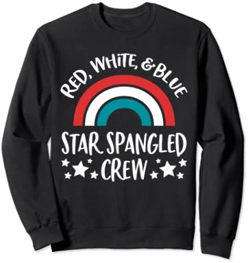 Red White Blue Star Spangled Crew 4th of July Kids Family トレーナー