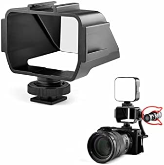 EasyHood カメラ自撮りフリップスクリーンvlog フィルム 写真用 3つコールドシュー Sony A6000 A6300 A6500 A72 A73シリーズ Fujifilm XT