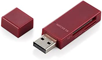 エレコム カードリーダー/スティックタイプ/USB2.0対応/SD+microSD対応/レッド