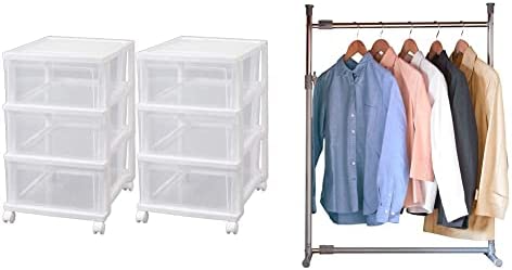 アイリスオーヤマ クローゼットチェスト 2個セット ホワイト/クリア 収納ケース 収納ボックス 衣類 服 収納 引き出し 透明 3段 クローゼ