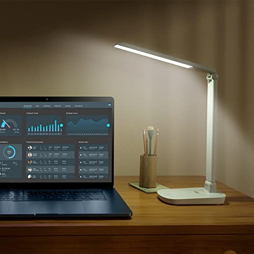 NPET デスクライト 電気スタンド LED 無段階調光 タッチセンサー 目に優しい 折り畳み 卓上ライト 省エネ 角度調節可能 高演色性 テーブ