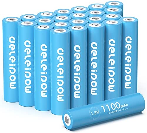 Deleipow 単4電池 充電式電池 充電式ニッケル水素電池 単４形24個セット 大容量1100mAh ?1200回循環使用可能 環境保護 電池収納 自然放電