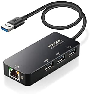 エレコム 有線LANアダプター USB3.0 USB-A USB→RJ45 変換アダプター ギガビット USBハブ (USB-A×3ポート) 【Windows 11/10/8.1、macOS