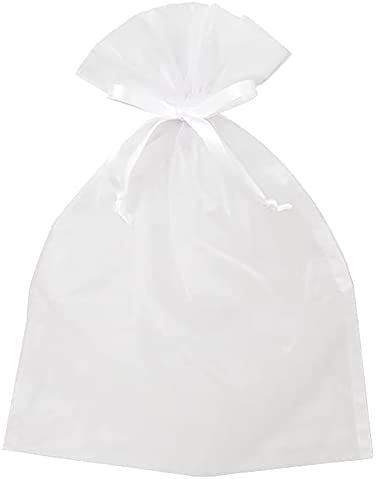 ヘッズ ギフトバッグ 25×35cm LL ホワイト 10枚 オーガンジーバッグ 巾着袋 HEADS OGW-BLL